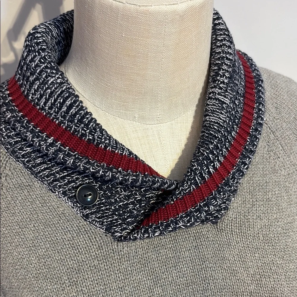 Gray and Red Cowl Neck Sweater by Tommy Hilfiger Size S - Picture 2 of 9